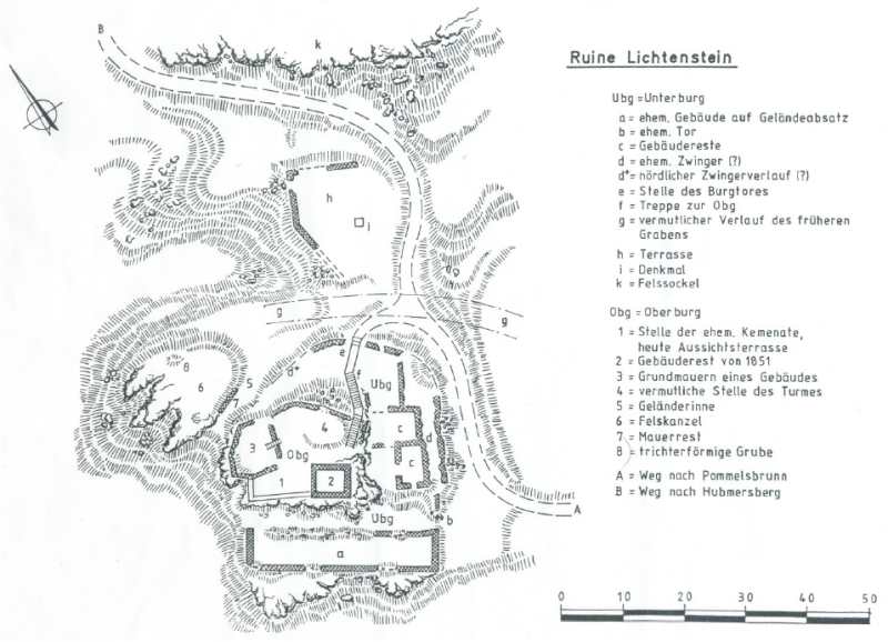 Plan der alten Burganlage